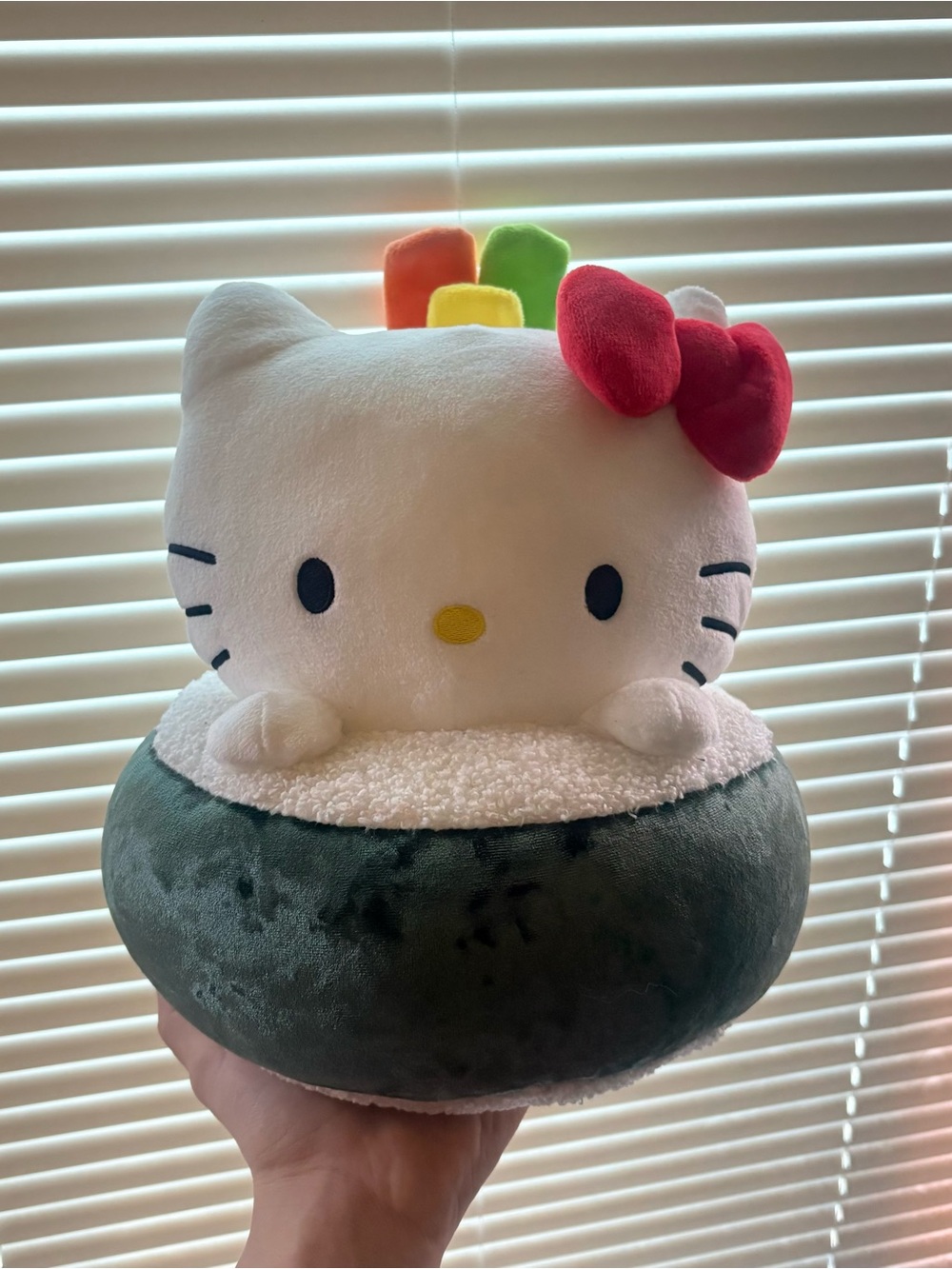 Hello Kitty Plush Sushi Pillow - White, Pink, Green, Yellow, Orange